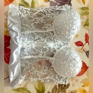 White rhinestone fashion nova bodysuit